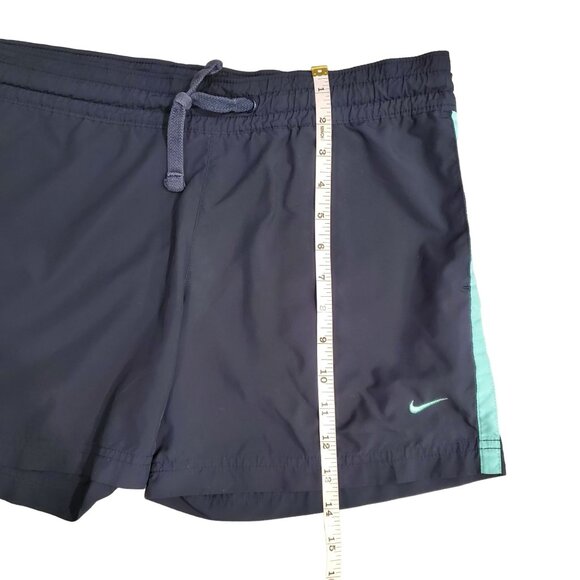 Nike Athletic Shorts Womens Size Medium Navy Blue Drawstring Waist Side Pockets - Picture 8 of 10